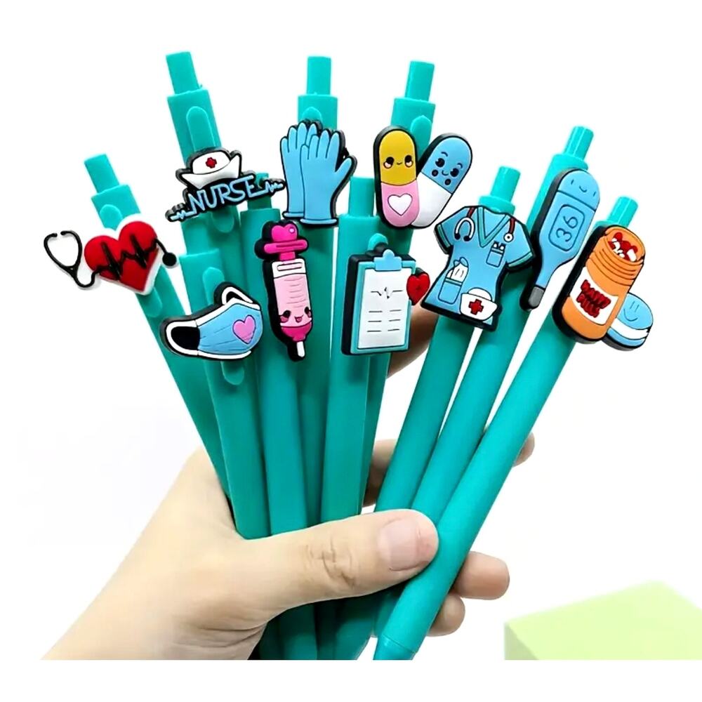 11 pc Gel Pens Set Nurse Doctor Edition Blue Random